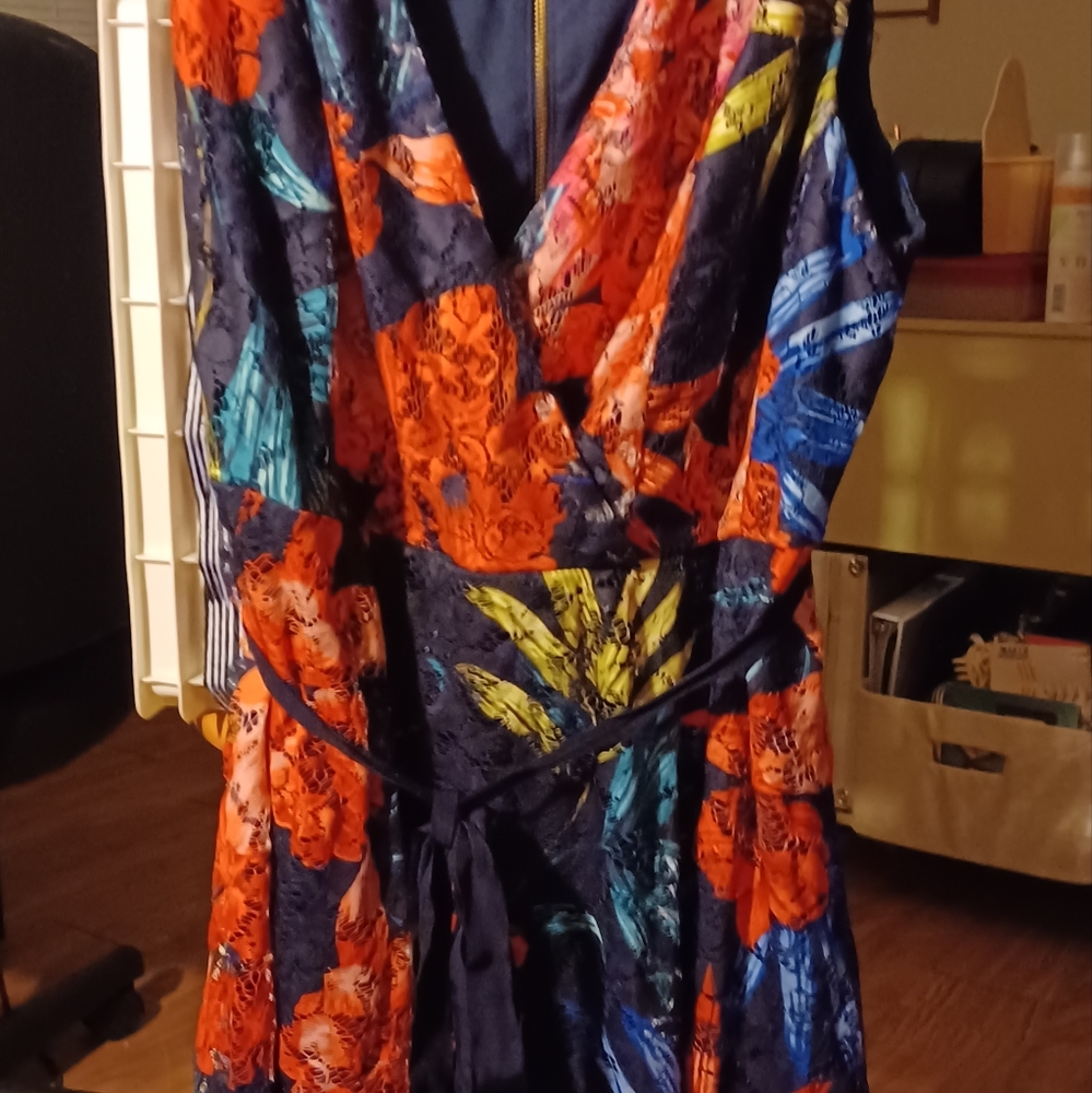 SOLD Danny and Nicole Sleeveless, Zip-Up Dress - 14W